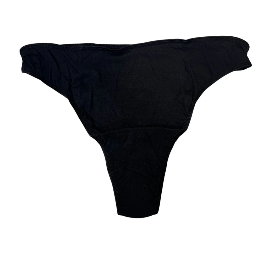 Vtg NEW Victorias Secret Cotton‎ Thong Panty Black XS S New With Tags 1998 Retro